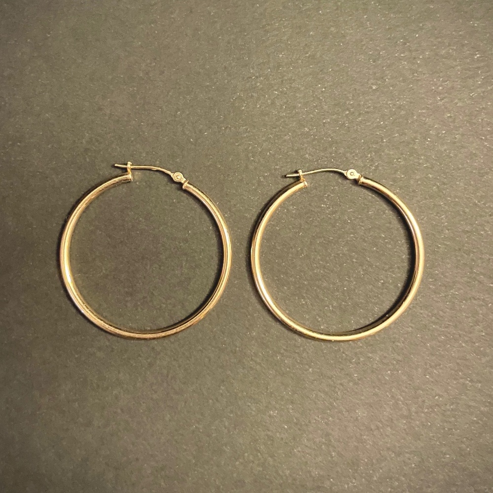 14K Yellow Gold Hoop Earrings